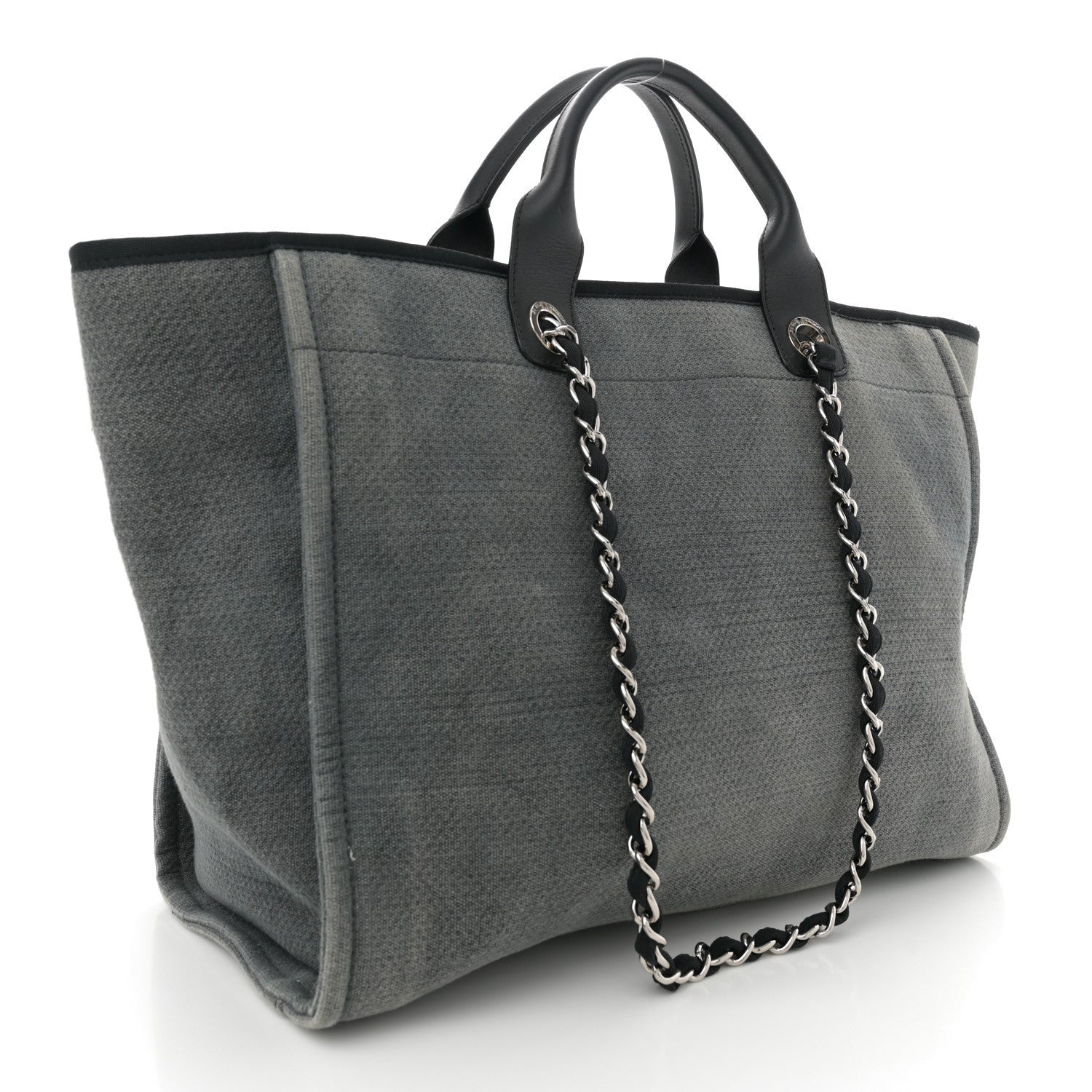 Chanel Canvas Large Deauville Tote Grey 3 of 7
