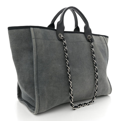 Chanel Canvas Large Deauville Tote Grey 3 of 7