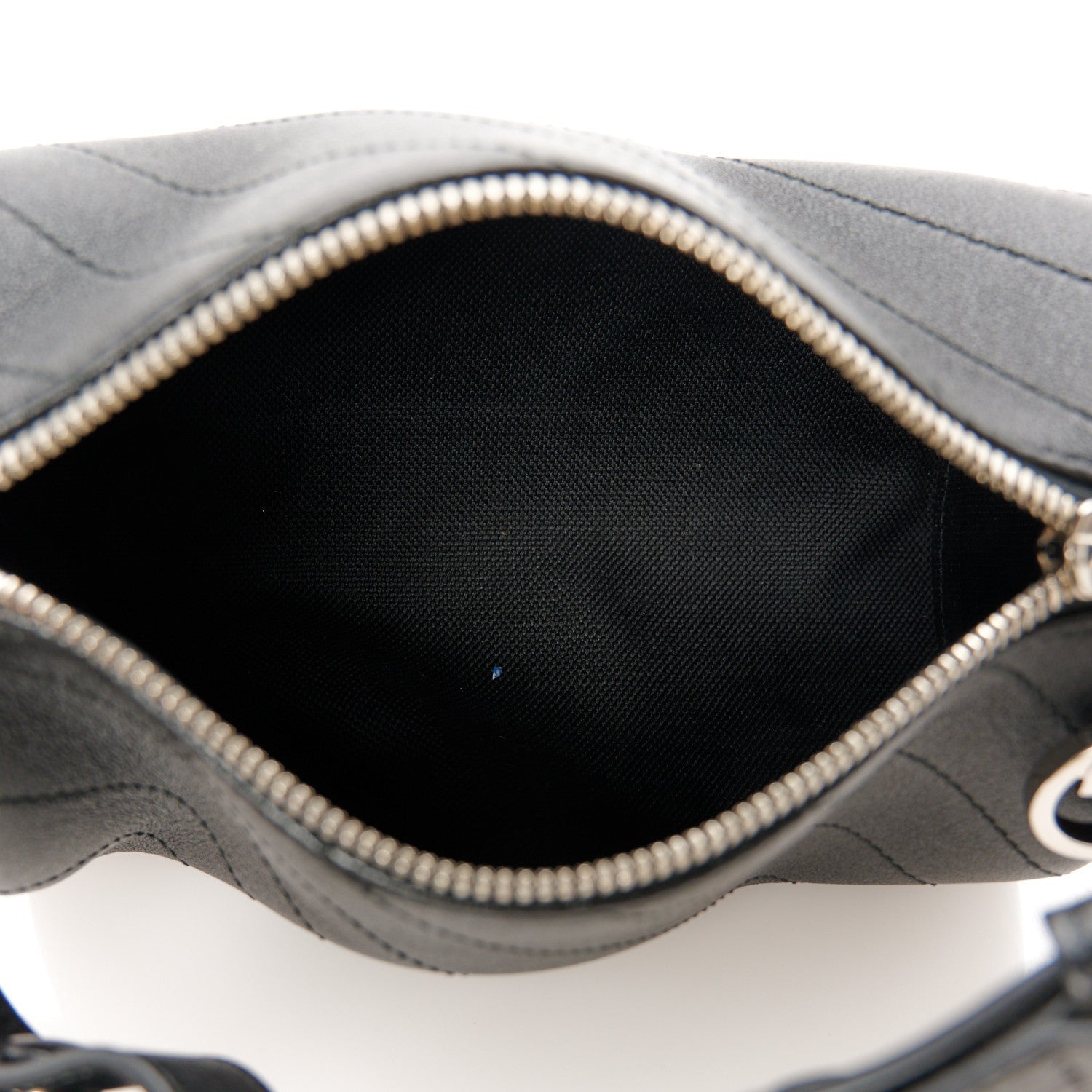 Gucci Sakai Be Green Calfskin Diagonal Stitched Mini Blondie Barrel Shoulder Bag Black 5 of 7