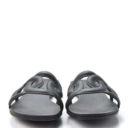 Hermes Rubber Aloha Sandals 36 Black 3 of 10