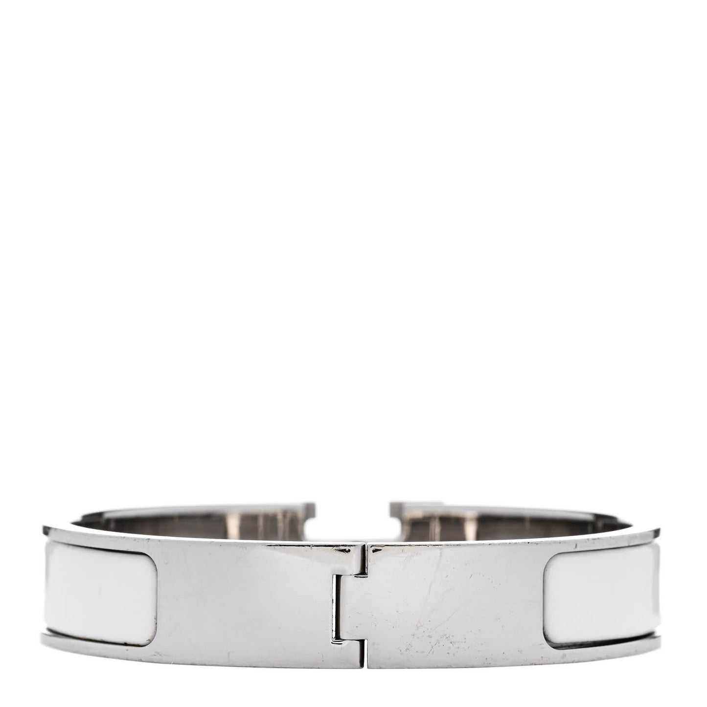 Enamel Narrow Clic Clac H Bracelet PM White