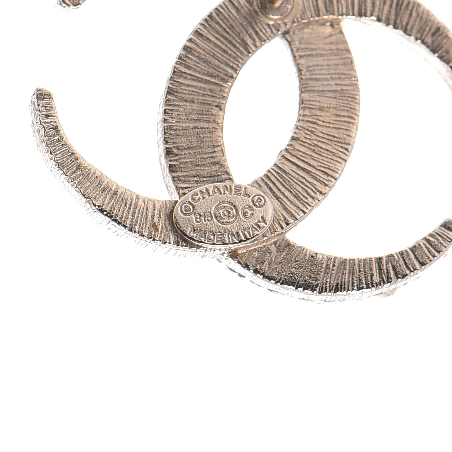 Chanel Crystal CC Moon Earrings Gold 5 of 6