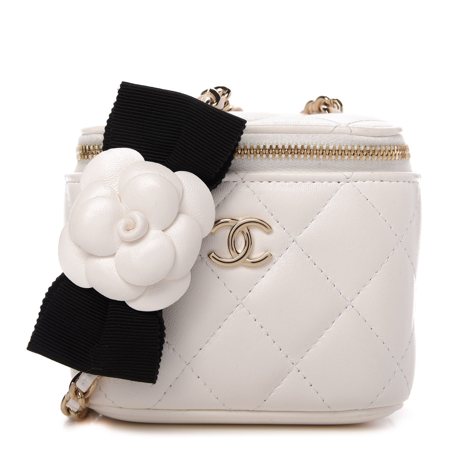 Chanel Lambskin Quilted My Chanel Lady Vanity Case With Chain White 1 of 11
