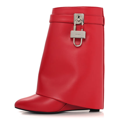 Givenchy Calfskin Shark Lock Ankle Boots 37 Red 1 of 10