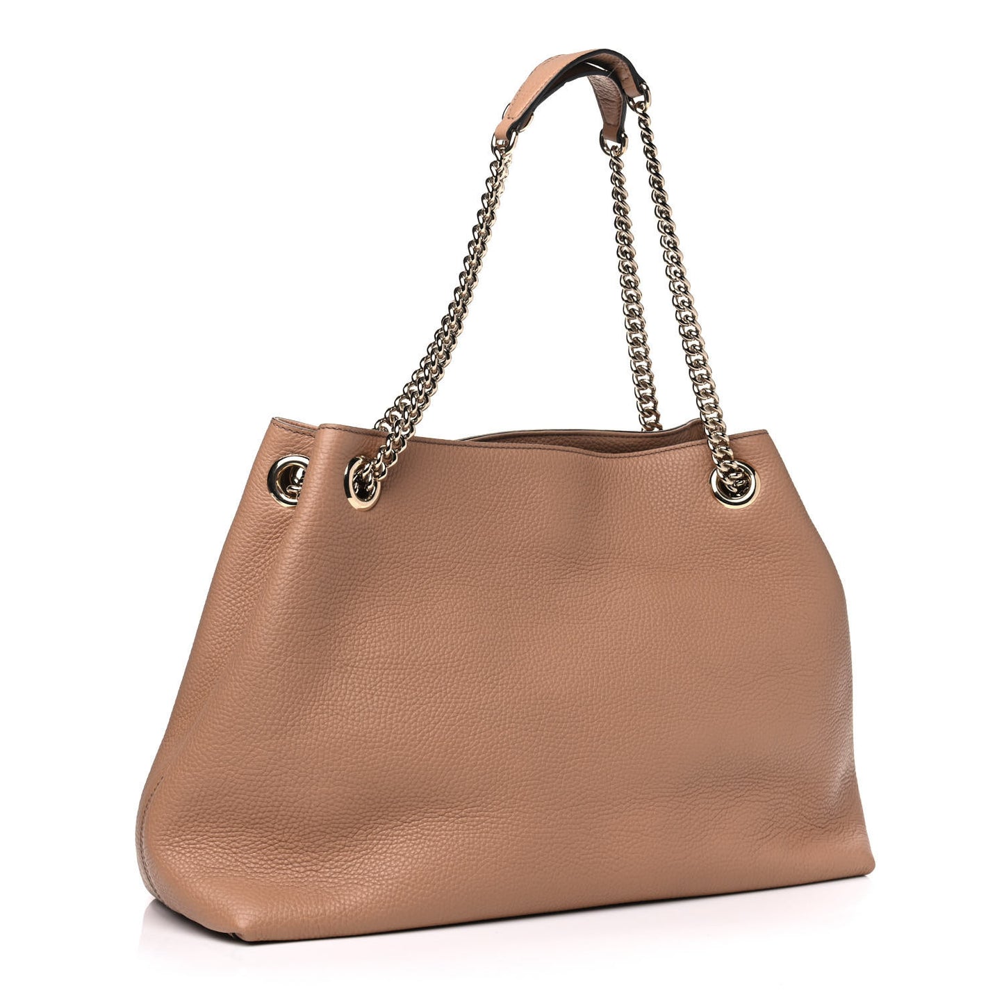 Pebbled Calfskin Medium Soho Chain Shoulder Bag Camelia