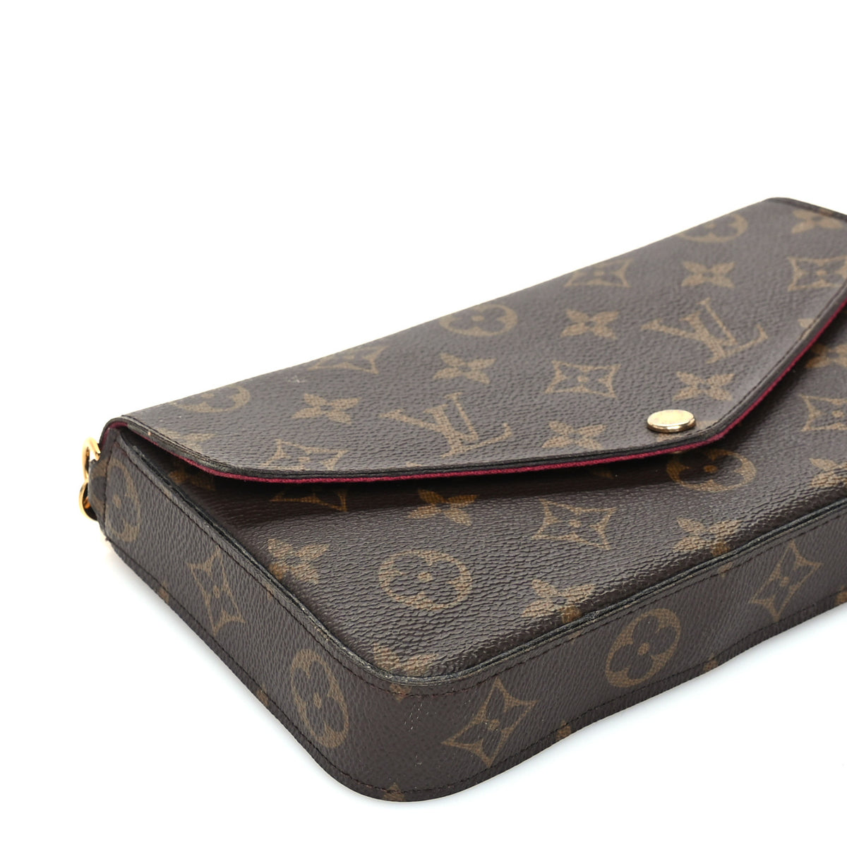 Monogram Pochette Felicie Chain Wallet Fuchsia