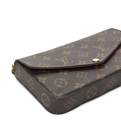 Louis Vuitton Monogram Pochette Felicie Chain Wallet Fuchsia 8 of 9