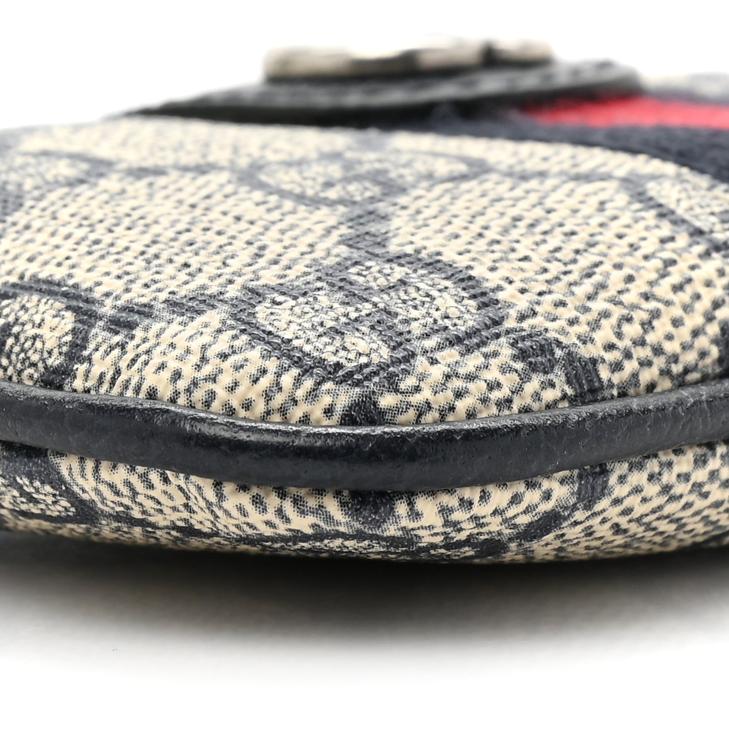 GG Supreme Monogram Web Ophidia Key Case Beige Blue