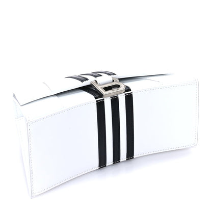 Balenciaga X ADIDAS Shiny Box Calfskin Small Hourglass Top Handle Bag  Off White Black 3 of 7