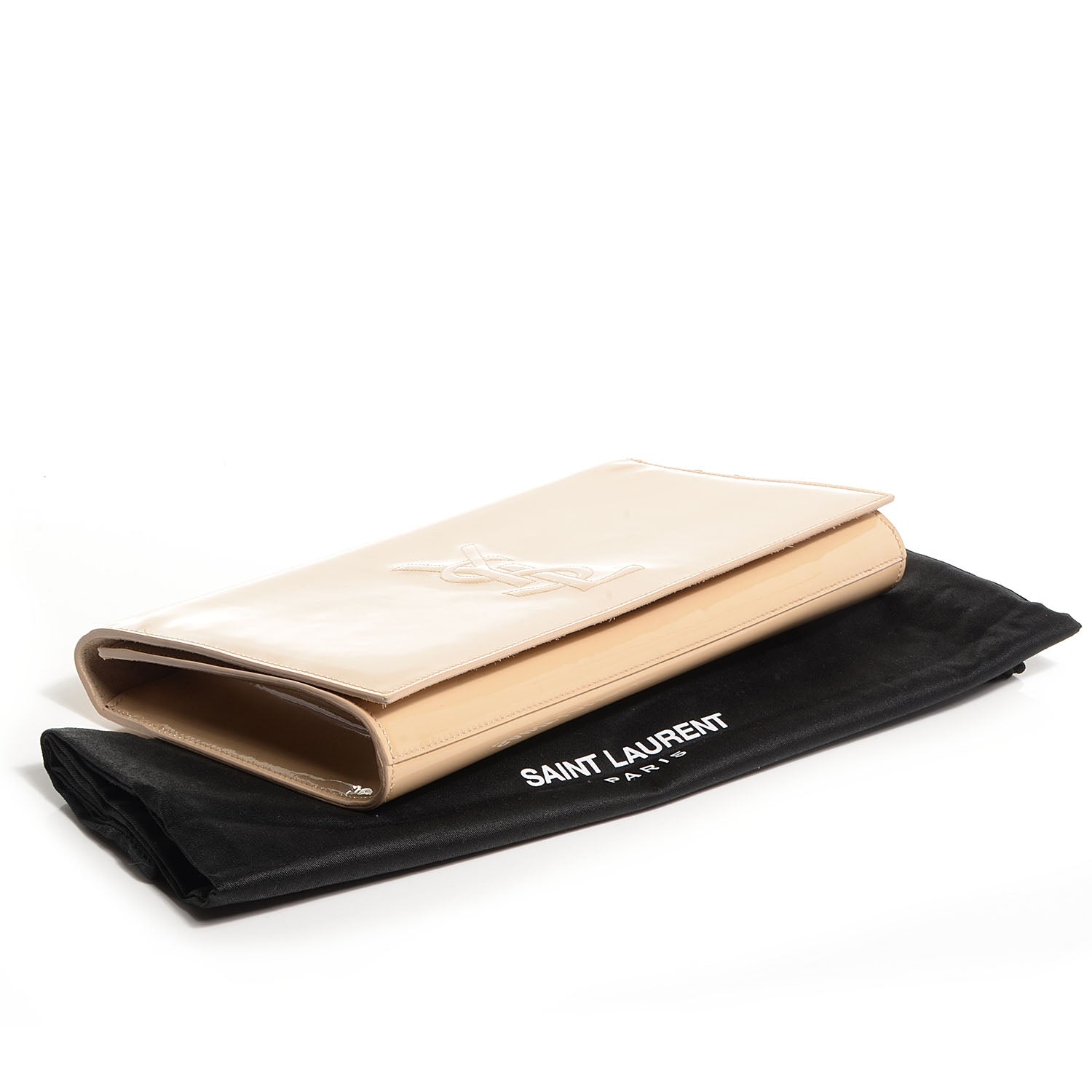 Saint Laurent Patent Belle de Jour Large Clutch Nude 4 of 7