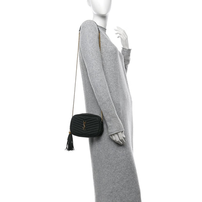Saint Laurent Grain De Poudre Matelasse Monogram Mini Lou Camera Bag New Vert Fonce 2 of 7