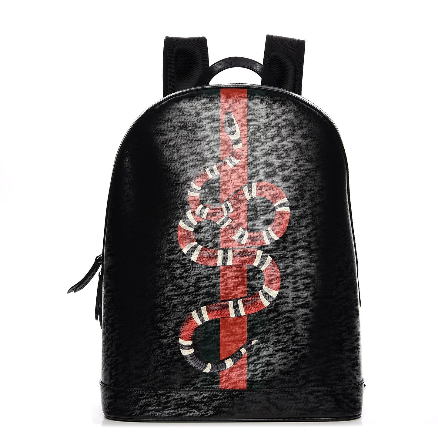 Calfskin Kingsnake Dome Backpack Black