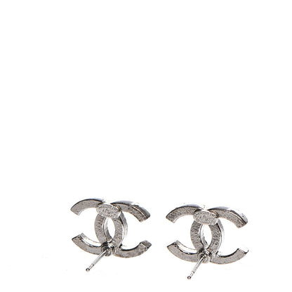 Chanel Crystal Timeless CC Earrings Silver 2 of 6