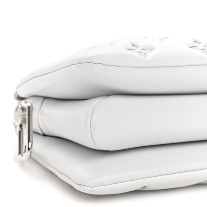 Louis Vuitton Lambskin Embossed Monogram Coussin BB White Silver 7 of 8