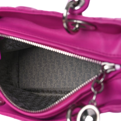 Christian Dior Lambskin Cannage Medium Lady Dior Fuchsia 6 of 11