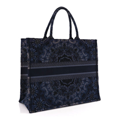 Christian Dior Canvas Embroidered Large KaleiDioroscopic Book Tote Blue 2 of 9