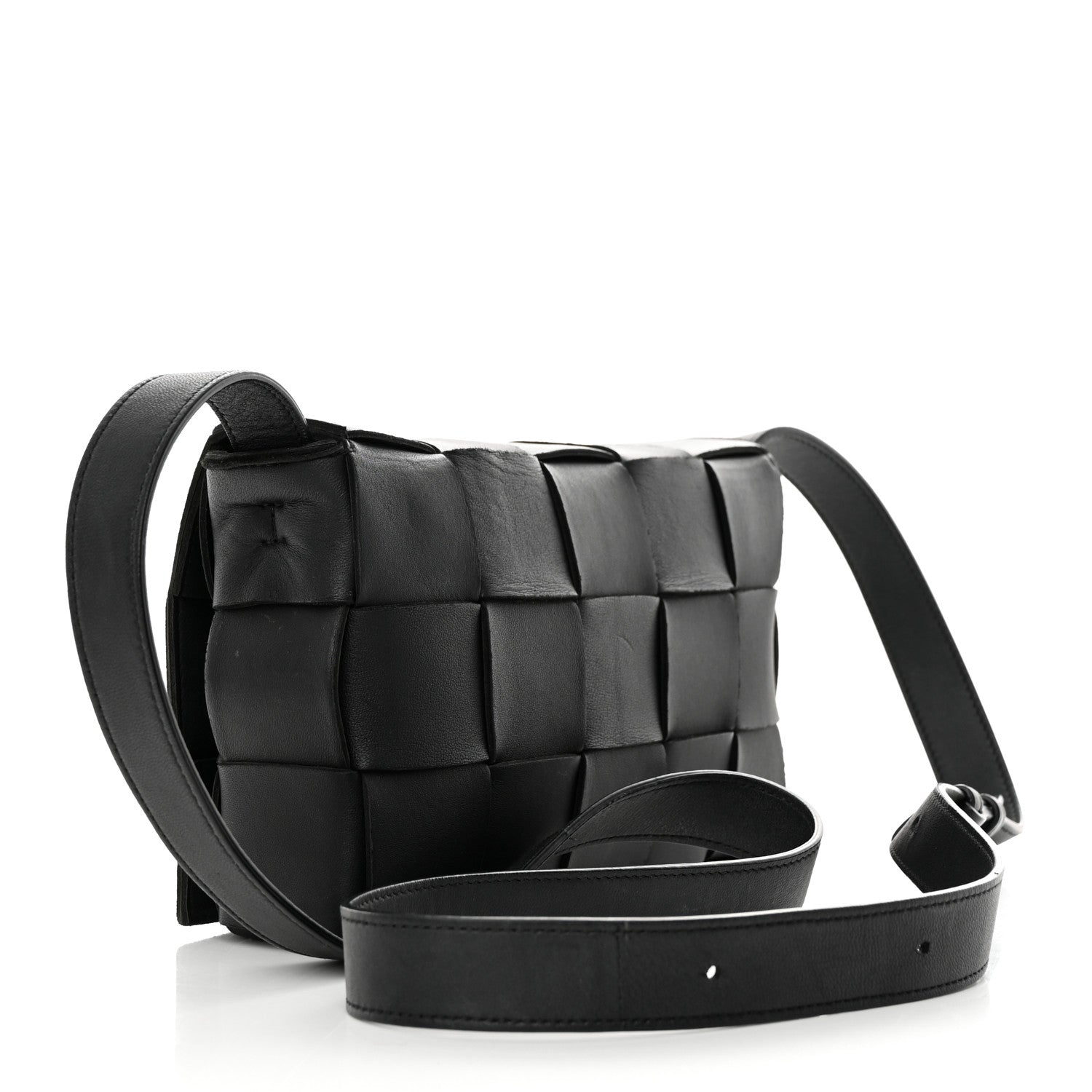 Bottega Veneta Lambskin Maxi Intrecciato Cassette Crossbody Bag Black 3 of 19