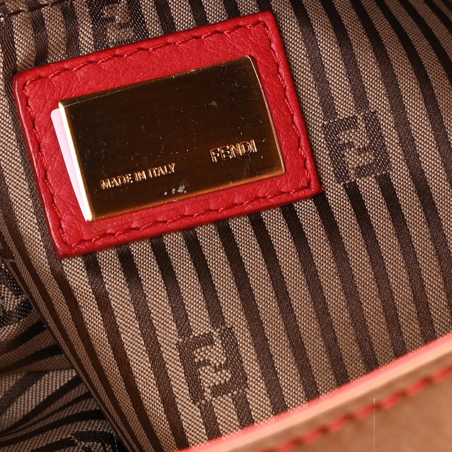 Vitello Foldover Clutch Red Brown