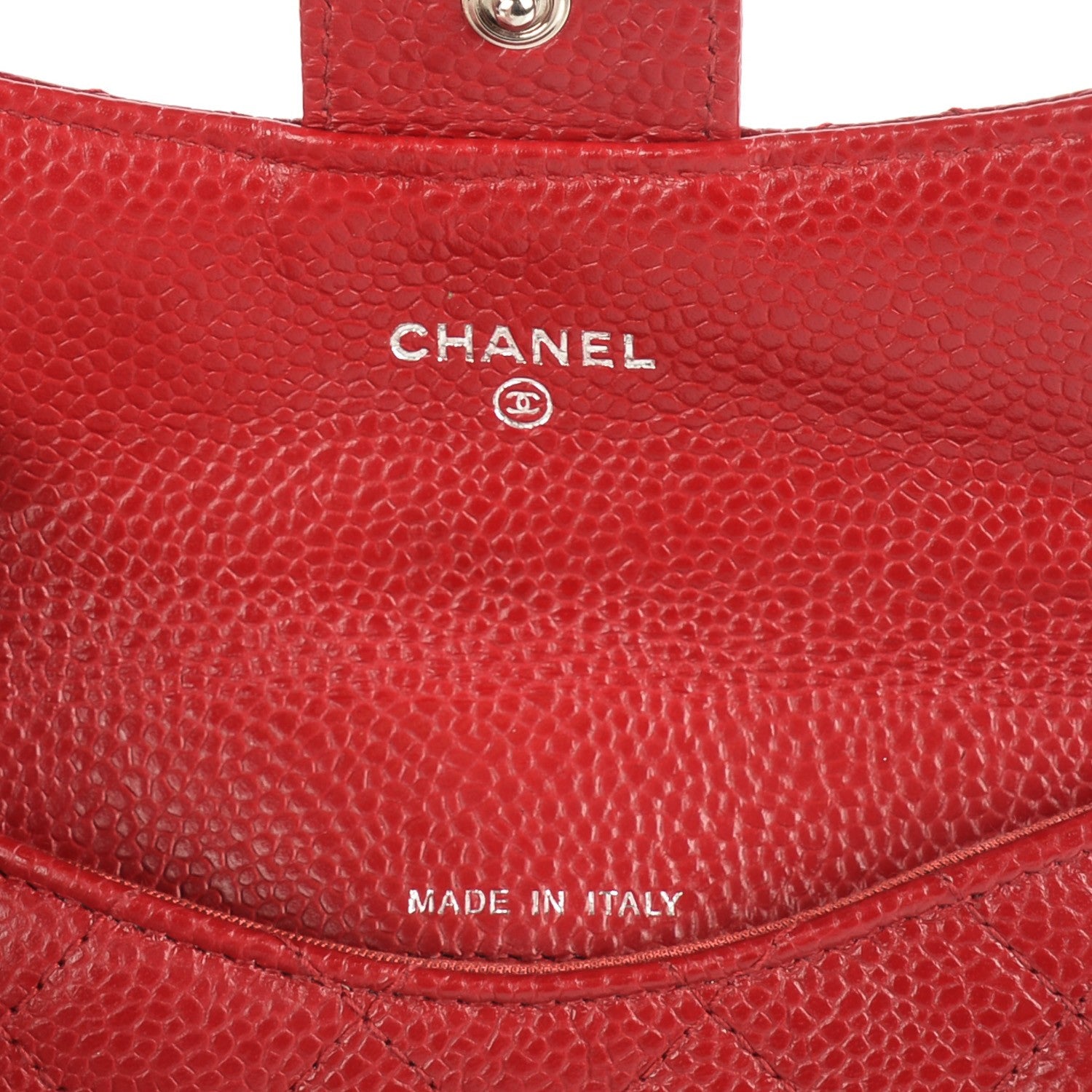 Chanel Caviar Quilted Coin Purse Red 7 of 8