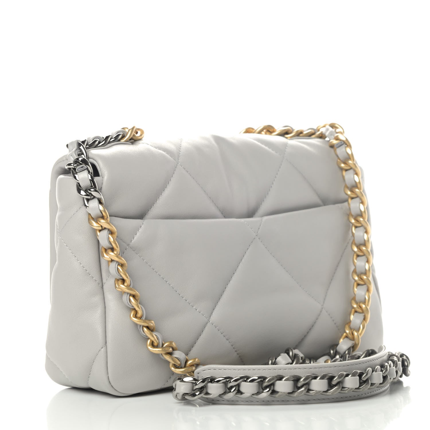 Chanel Lambskin Quilted Medium Chanel 19 Flap Grey 2 of 4