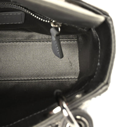 Christian Dior Satin Crystal Cannage Mini Lady Dior Grey 4 of 8