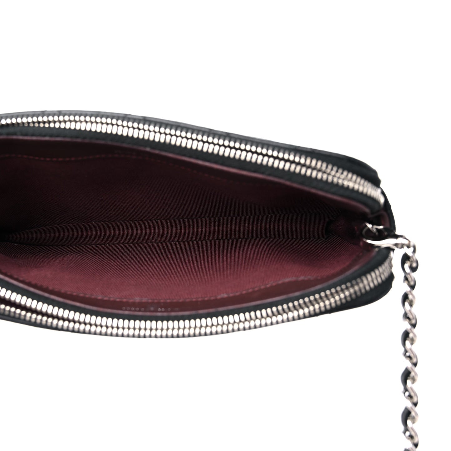 Lambskin Quilted Small Clutch With Chain Black