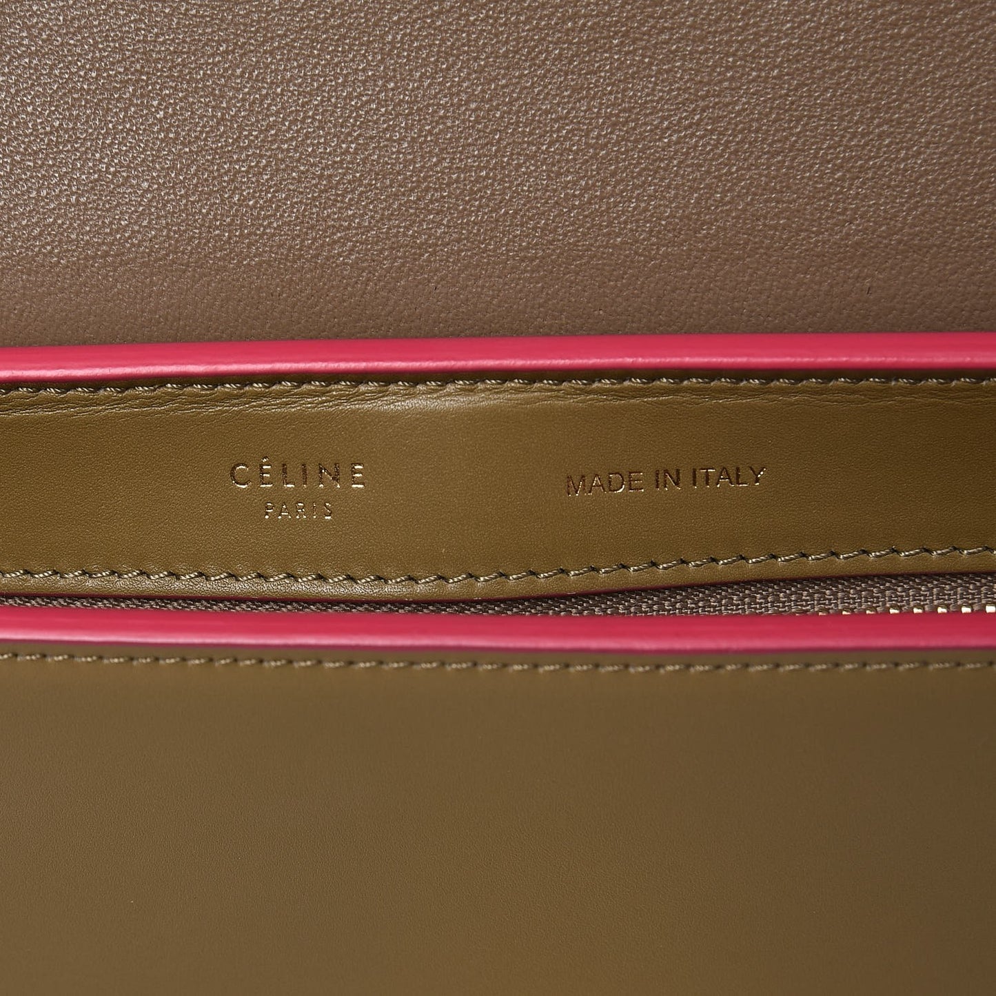 Smooth Calfskin Small Bi-Color Trapeze Taupe Fuchsia