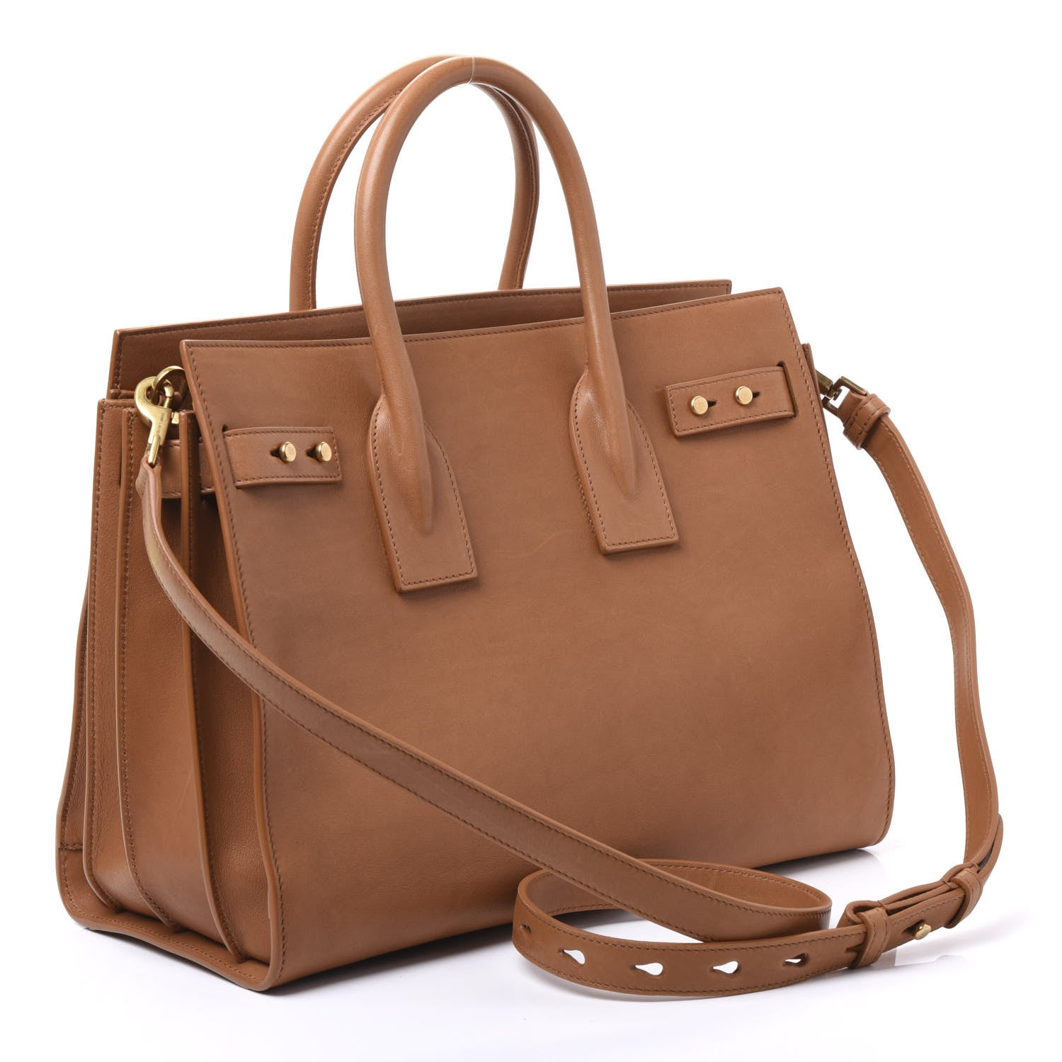 Saint Laurent Smooth Calfskin Small Supple Sac De Jour Tan 2 of 11