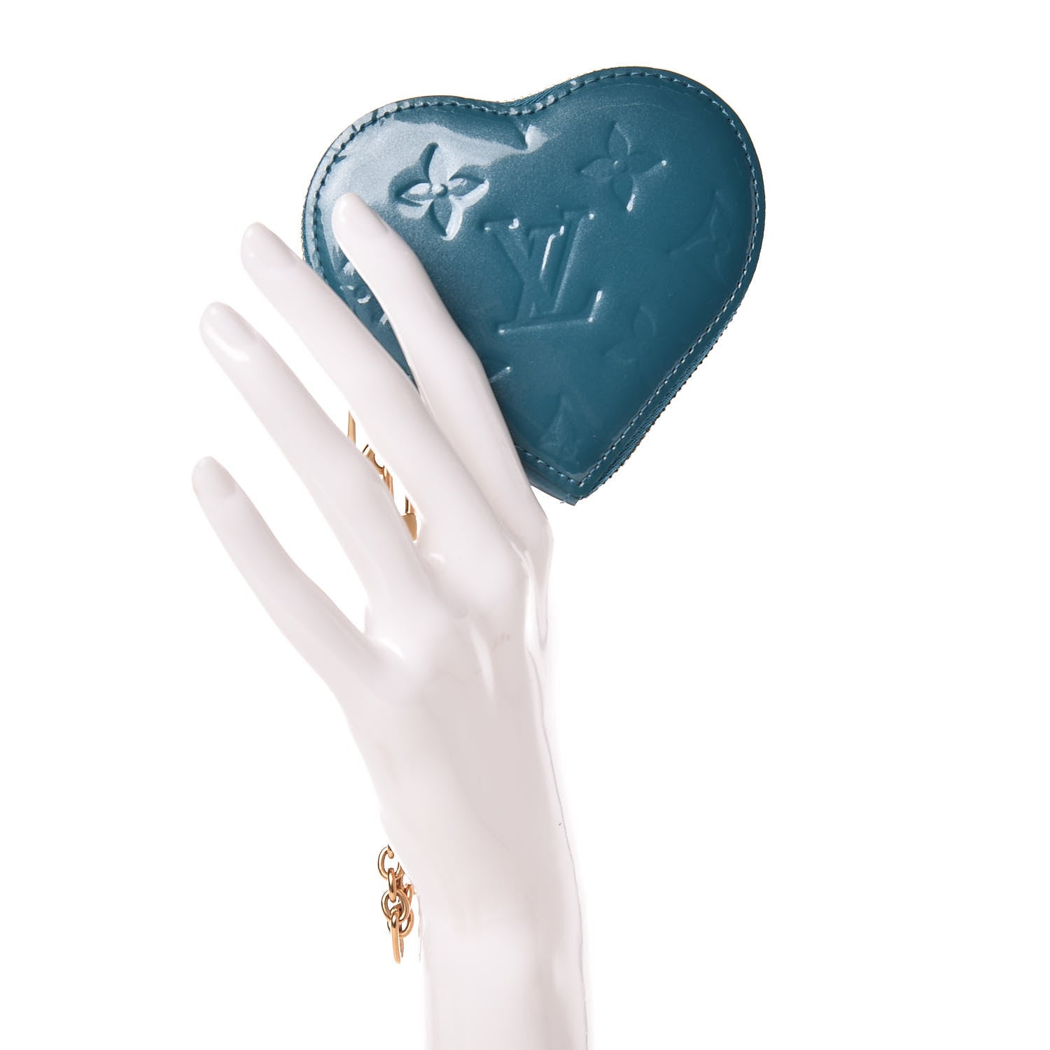 Louis Vuitton Vernis Heart Coin Purse Blue Galactic 2 of 8
