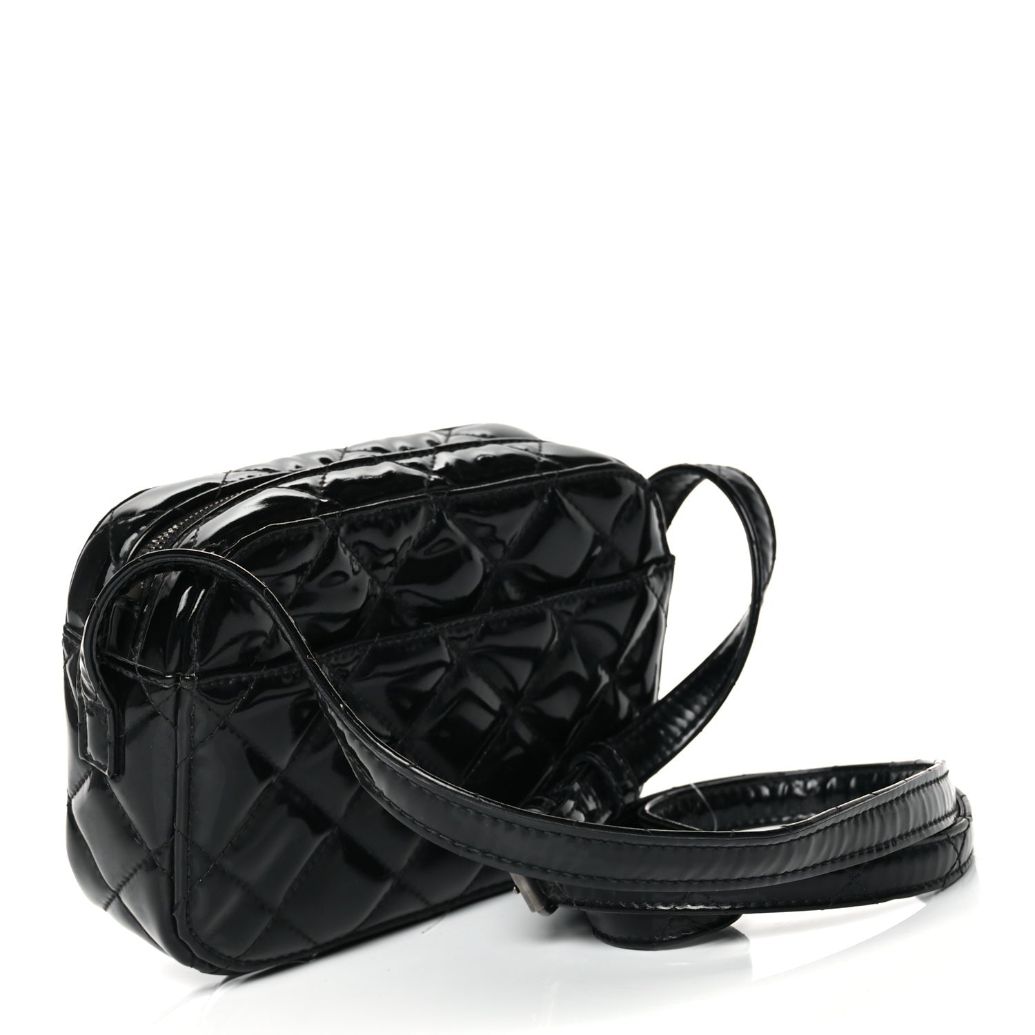Balenciaga Patent Quilted XS Ville Camera Bag Black 2 of 9