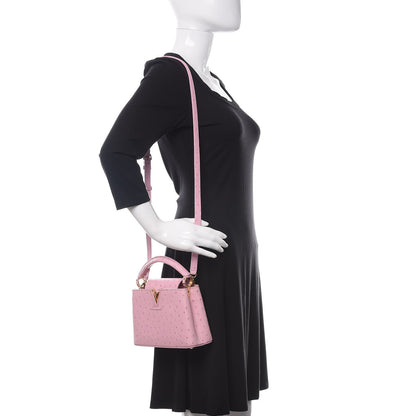 Louis Vuitton Ostrich Capucines BB Pink 2 of 10