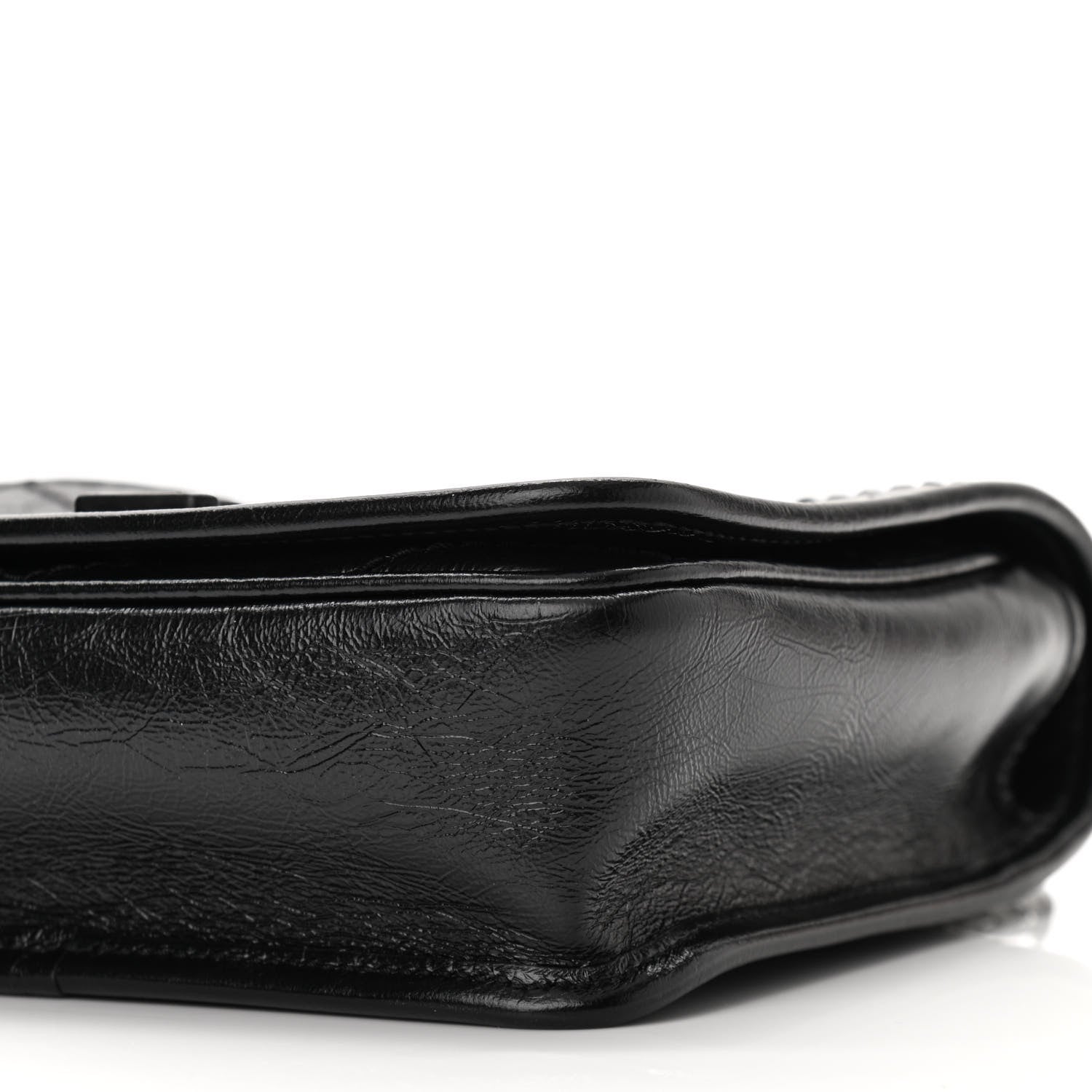 Saint Laurent Crinkled Calfskin Matelasse Monogram Niki Chain Wallet Black 9 of 10