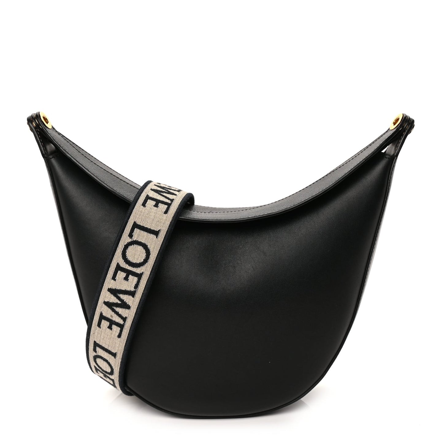 Satin Calfskin Jacquard Luna Bag  Black