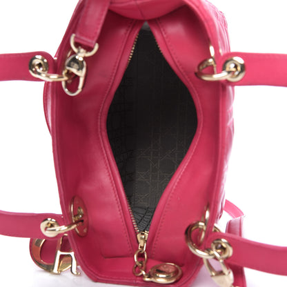Christian Dior Lambskin Cannage Medium Lady Dior Fuchsia 5 of 10