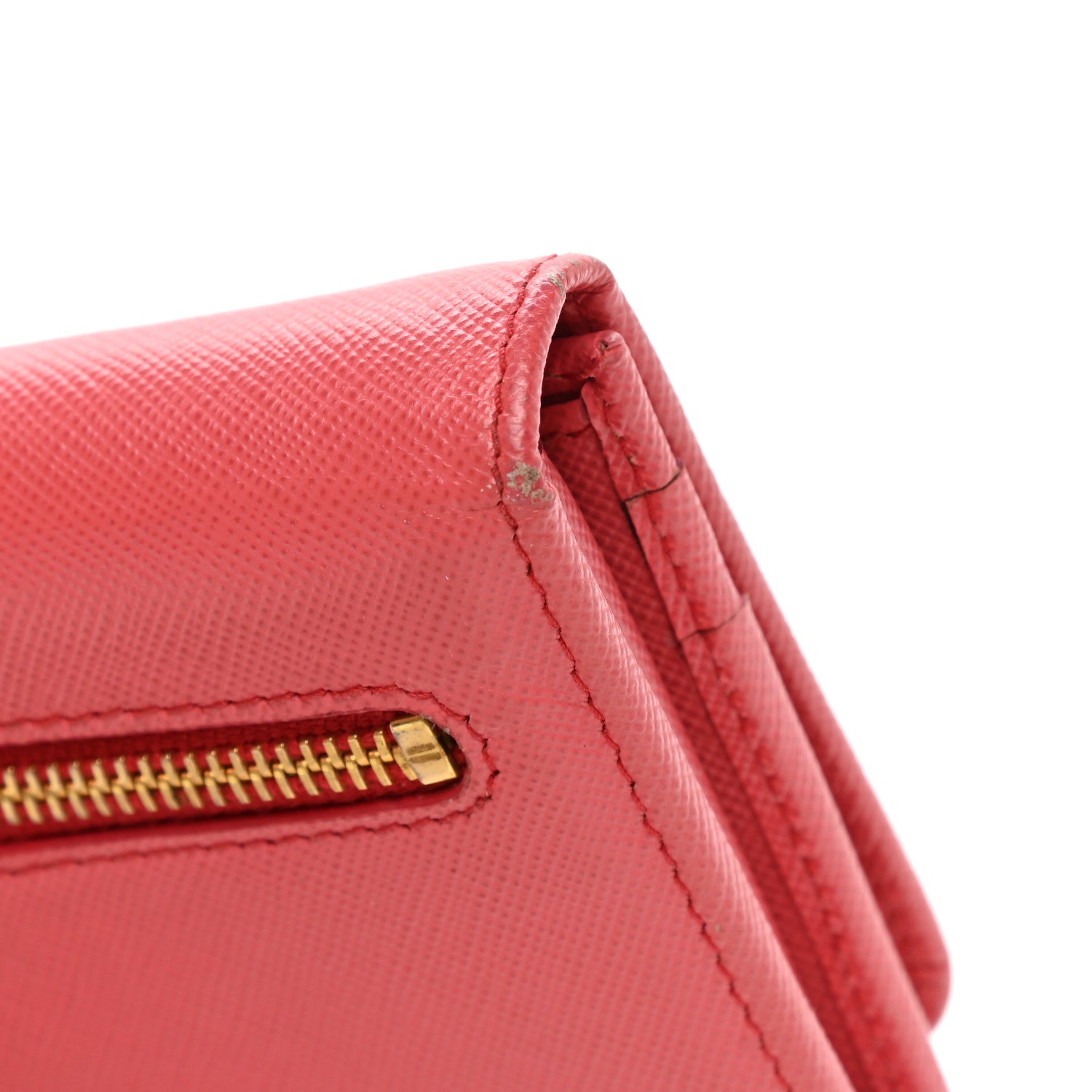 Prada Saffiano Metal Continental Flap Wallet Peonia 12 of 15