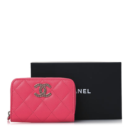 Chanel Caviar Quilted Coco Chanel CC Zip Coin Purse Fuchsia 9 of 9