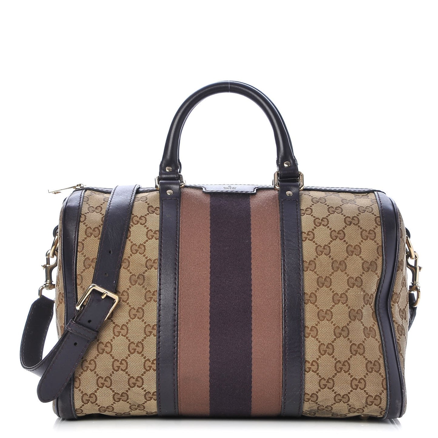 Monogram Vintage Web Medium Boston Dark Purple