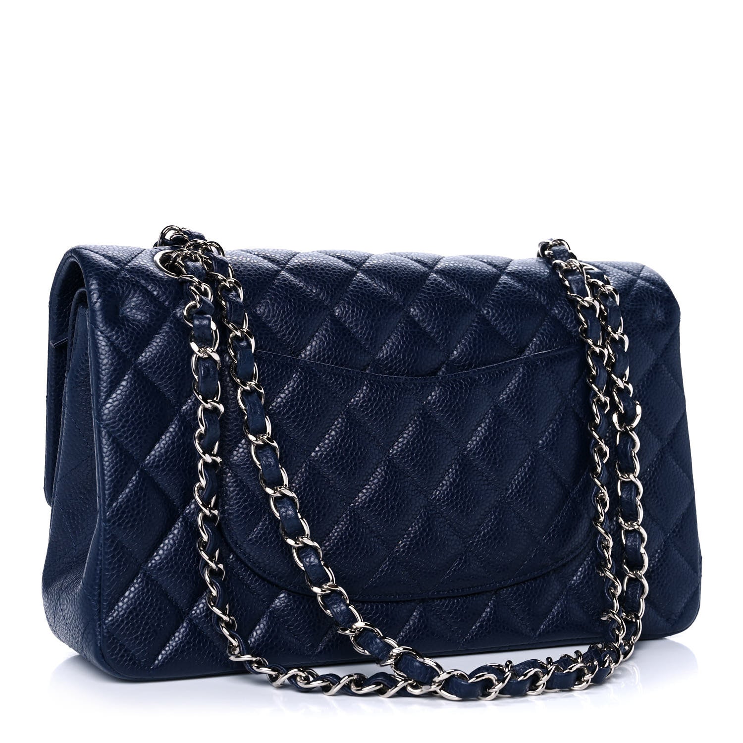 Chanel Caviar Quilted Medium Double Flap Navy 3 of 13