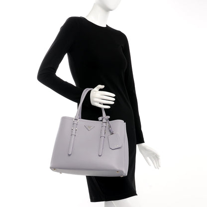 Prada Saffiano Cuir Medium Double Handle Tote Glicine 2 of 9