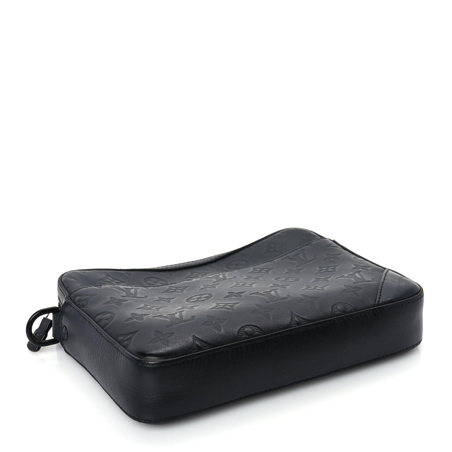 Louis Vuitton Calfskin Monogram Shadow Duo Messenger Black Black 3 of 8
