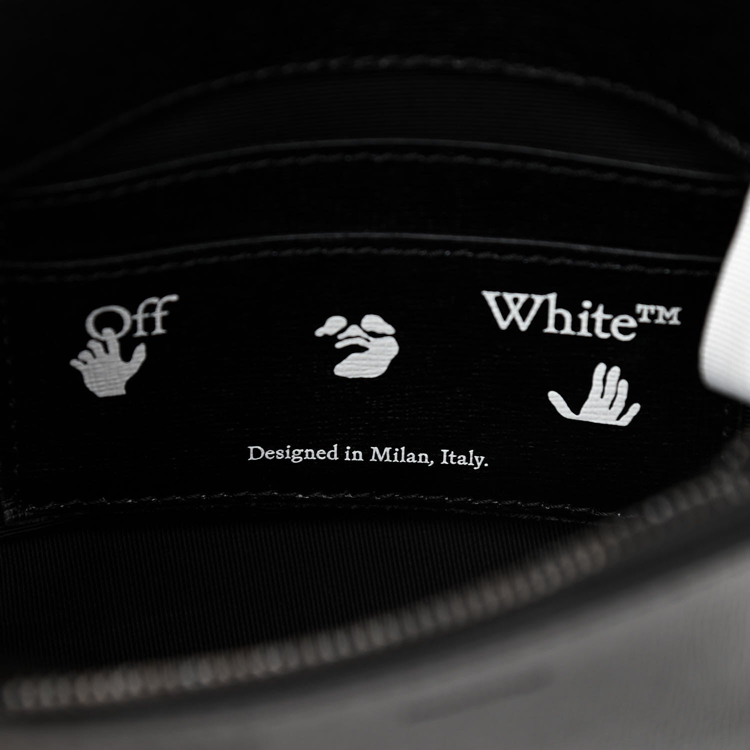 Off-White Saffiano Striped Mini Diag Binder Clip Bag Black White Indus 6 of 13