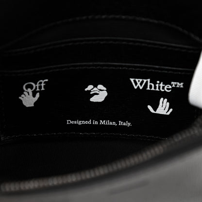 Off-White Saffiano Striped Mini Diag Binder Clip Bag Black White Indus 6 of 13