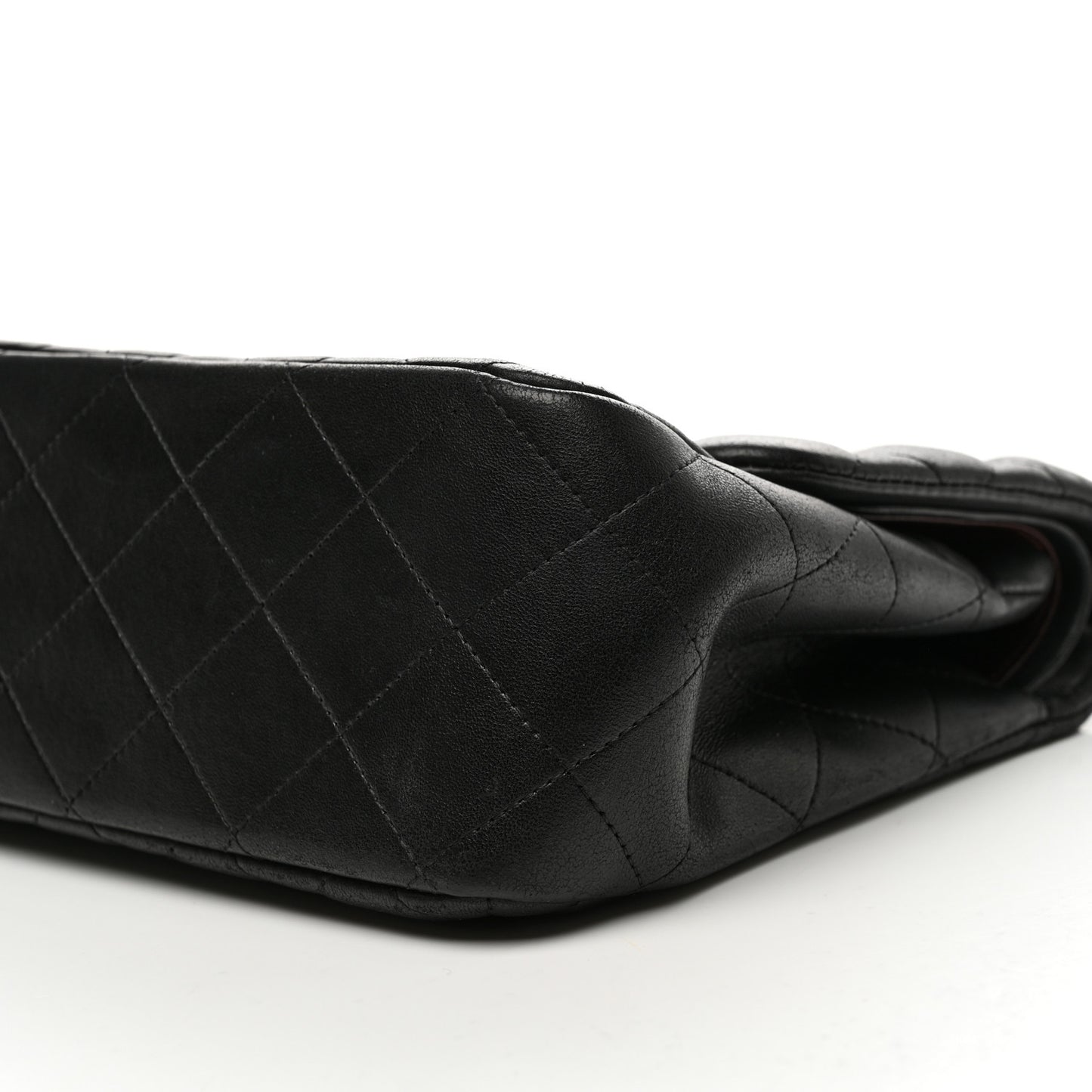 Lambskin Quilted Jumbo Double Flap Black