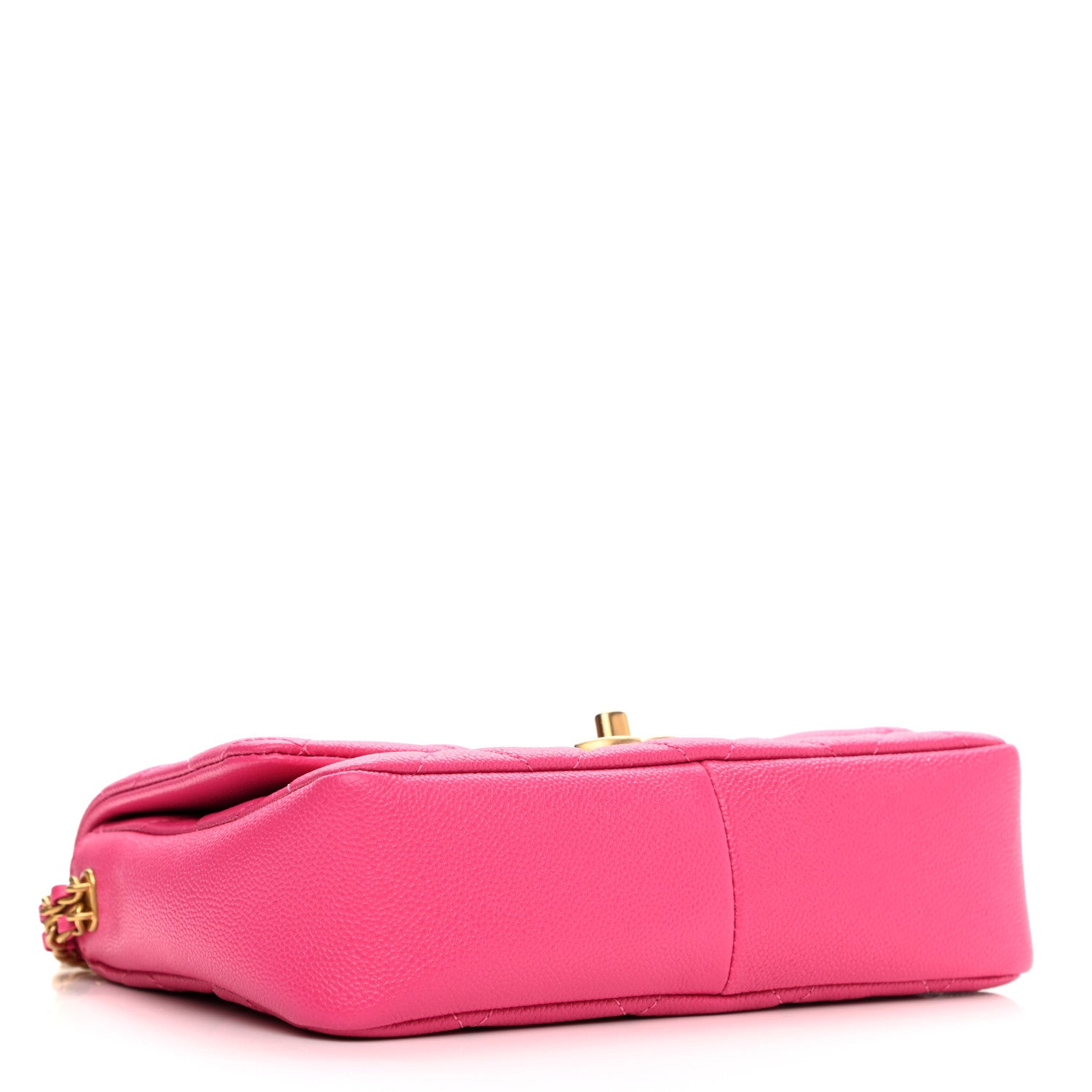 Chanel Shiny Caviar Quilted Small Chain Melody Flap Dark Pink 4 of 11