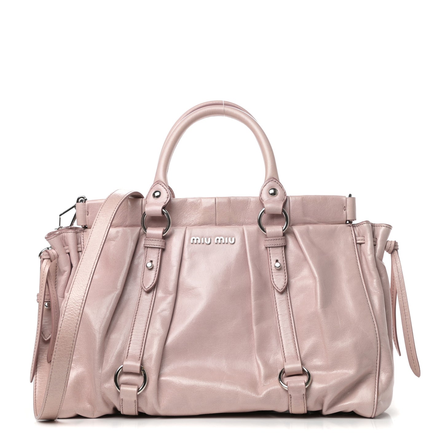 Vitello Lux Gathered Tote Mughetto
