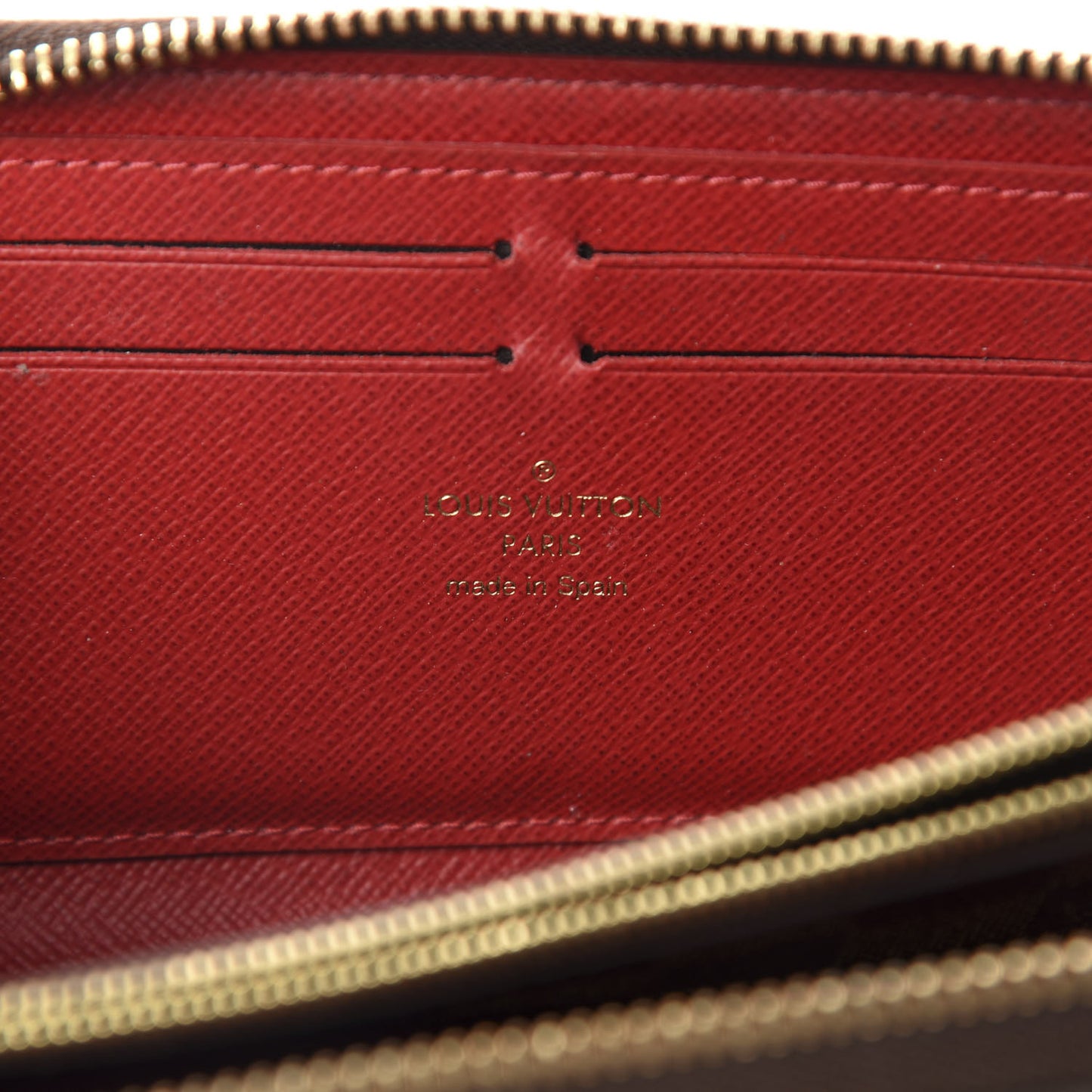 Damier Ebene Clemence Wallet Cherry