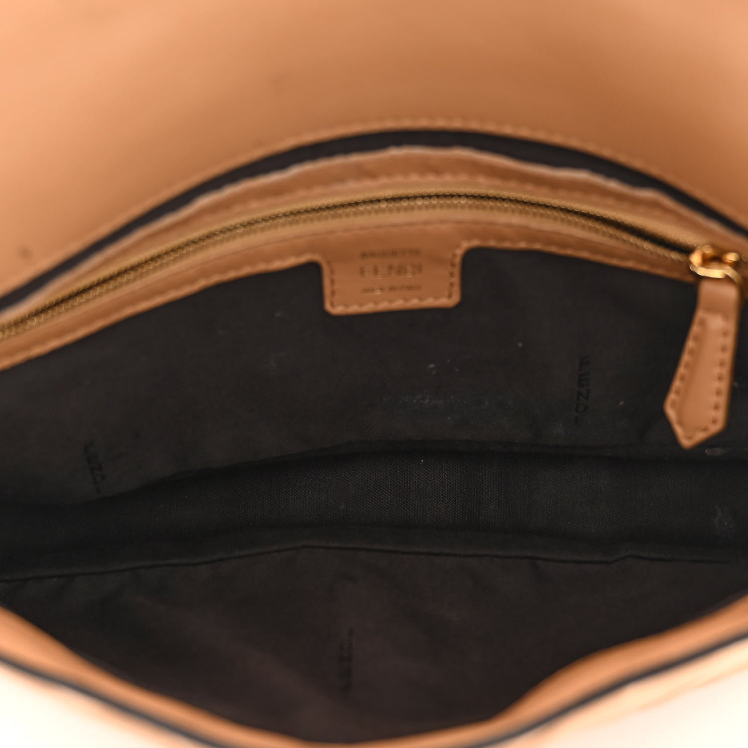 Fendi Nappa FF 1974 Embossed Baguette Miele Scuro 5 of 21