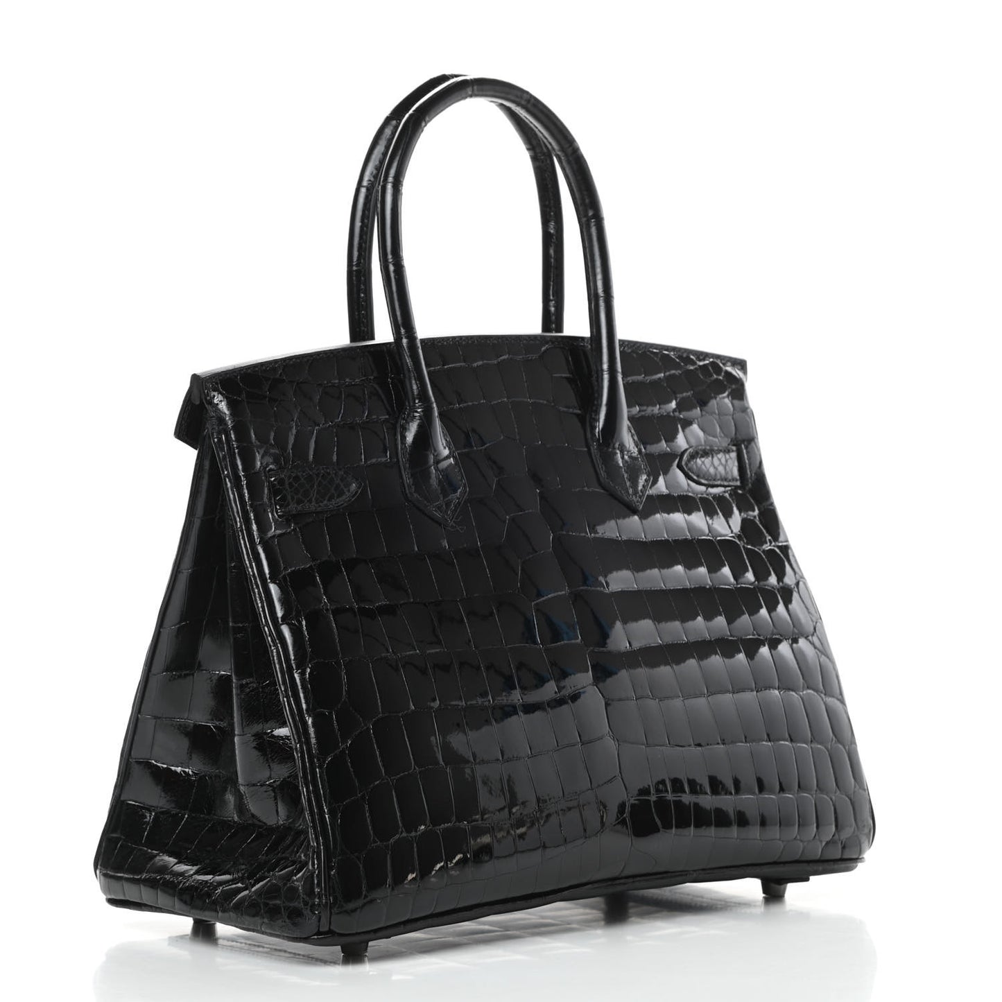 Shiny Niloticus Crocodile Birkin 30 Black