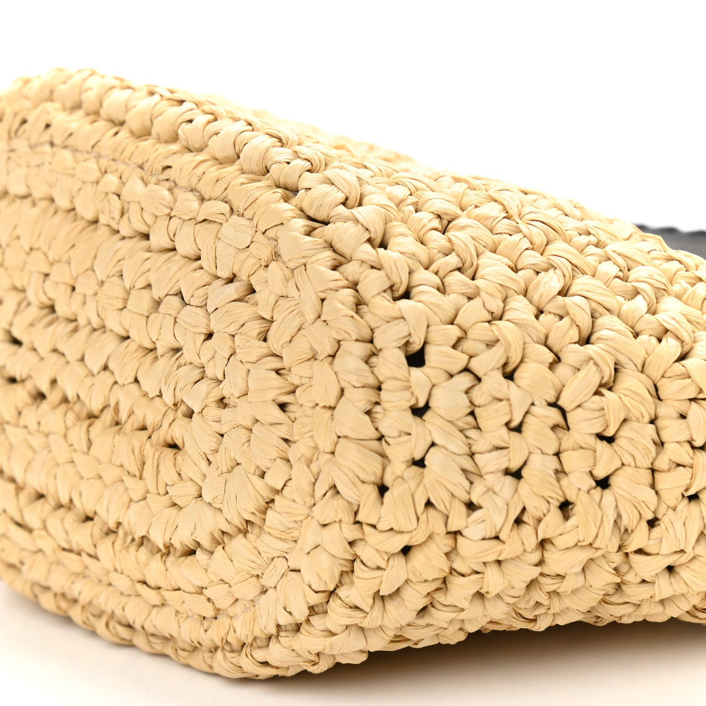 Raffia Falabella Small Half & Half Shoulder Bag Black