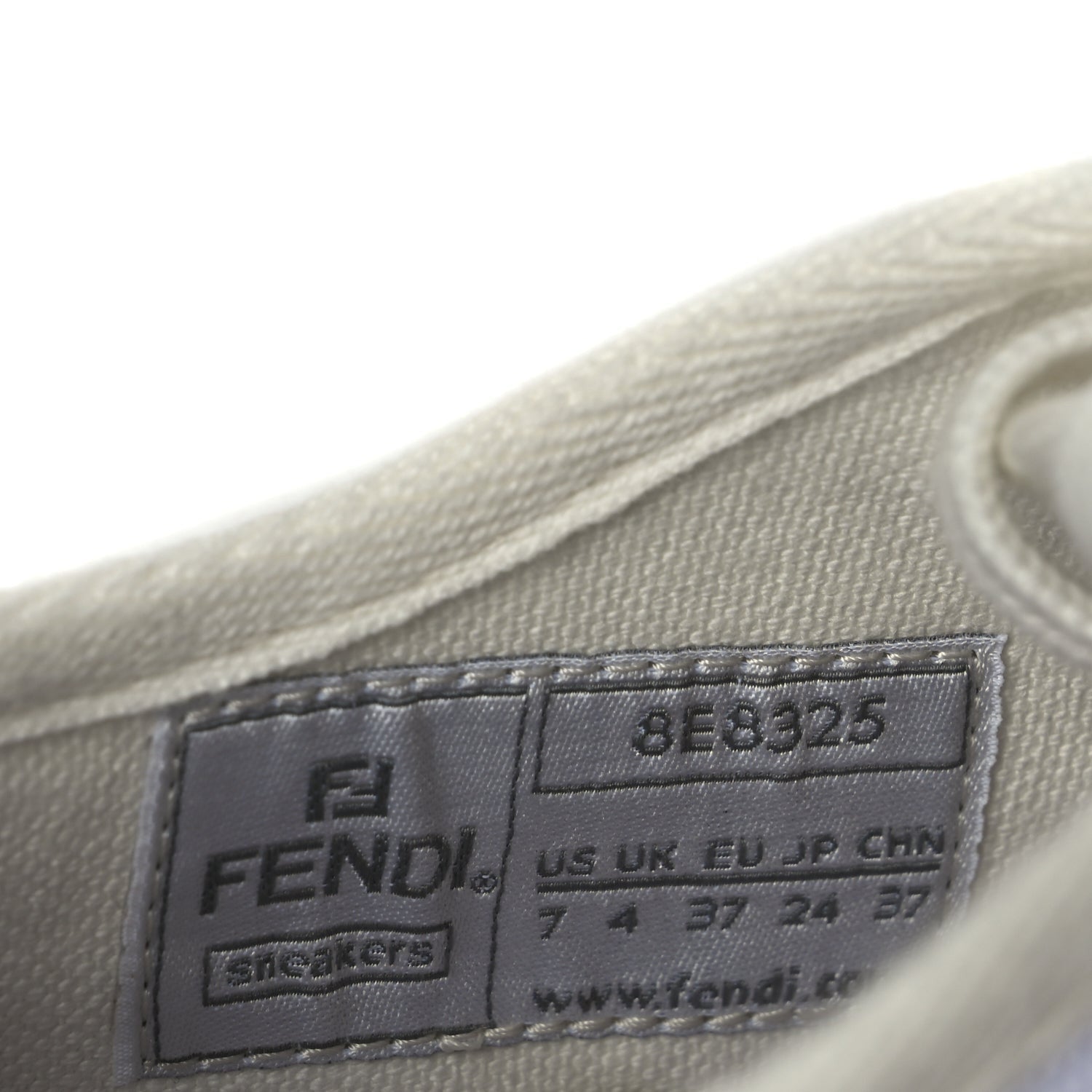 Fendi Canvas Lurex FF Womens Domino Low Top Sneakers 37 White 6 of 8
